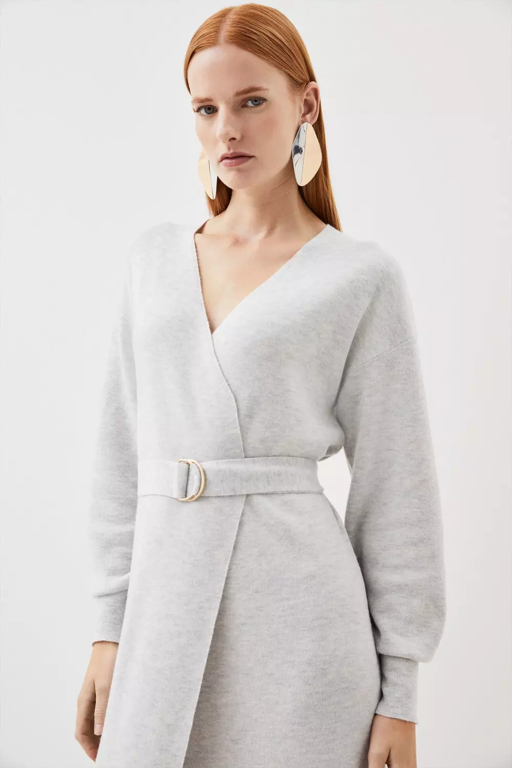 Premium Alpaca Wool Blend Belted Full Sleeve Knit Cardigan